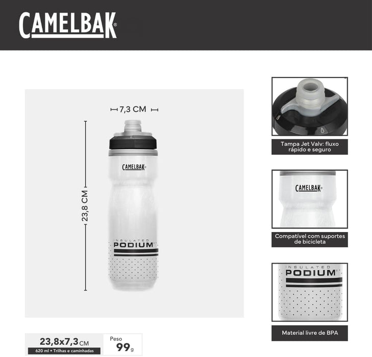 CamelBak Podium Chill Water Bottle 21oz, Black