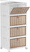 4 Tier Plastic Storage Bins with Lid 32QT, Stackable Storage Bins