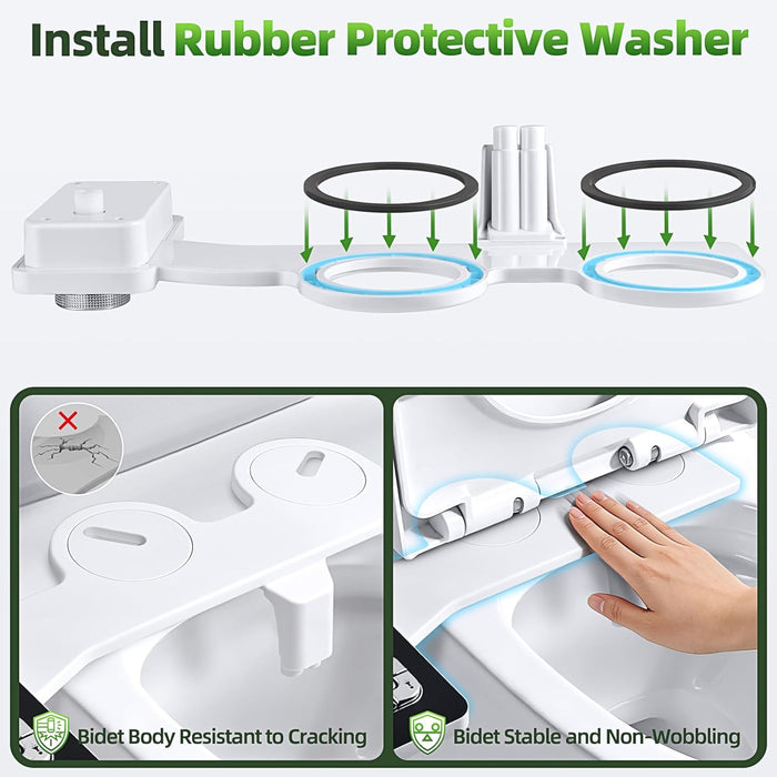 Bidet Attachment, Non-Electric Cold Water Bidet Toilet Seat Attachment with Pressure Controls, Retractable Self-Cleaning