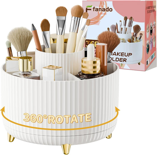 360° Rotate Makeup Brush Holder Organizer, Makeup Organizers Countertop, Makeup organization and Skincare Storage for Va