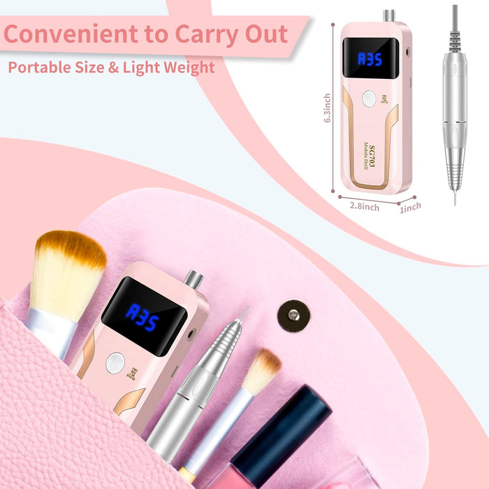 Portable Nail Drill Professional 35000 RPM, Electric Nail E File