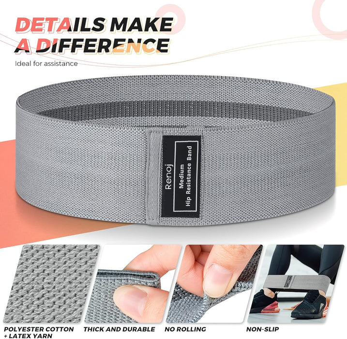 Resistance Bands for Working Out: 3-Set Professional Exercise Bands for Pilates, Yoga, Home Gym, Booty, Leg Training | H