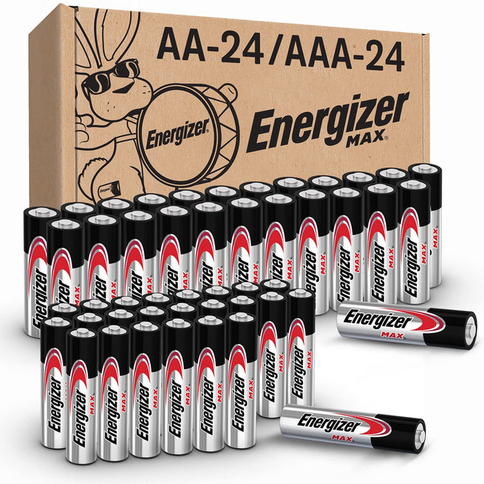 AA and AAA Batteries, 48 Count, Combo Pack Contains 24 Max Double A and 24 Max Triple A Batteries