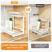 Under Sink Organizer, Adjustable Height, 2 Tier Pull Out Under Cabinet Organizer, Slide Out Thickened Metal Under Sink Storage for Kitchen Bathroom Laundry Pantry Cabinet, White, Large-2-Pack