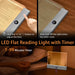 Book Light, Rechargeable Clear LED Flat Book Lights for Reading in Bed at Night with Dimmable 3 Colors & Timer, Full Pag