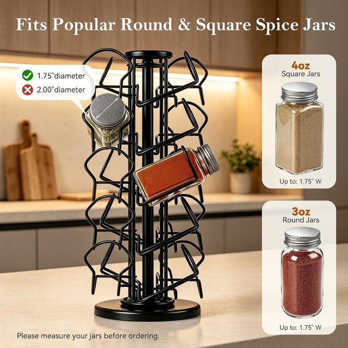 Rotating Spice Rack Organizer for Countertop, 360°Spinning Spice Organizer