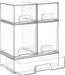 Clear Stackable Storage Drawers Set of 5, Plastic Organizer Bins