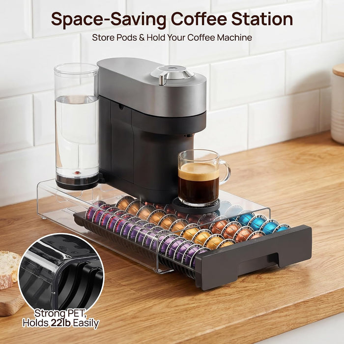 Coffee Pod Drawer Organizer for Nespresso Vertuo Pods-Black