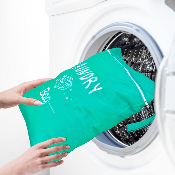 2 Pcs Large Travel Laundry Bags - Waterproof Wet/Dry, Washable, Drawstring, Bathing Suit, Workout, Gym Clothes, Swimming