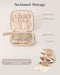 Travel Jewelry Case Organizer, Small Soft Jewellery Pouch -Oatmeal