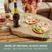 Wine Appetizer Plates, Set of 4 Wooden Cocktail Plates with Glass Holder, Mini Charcuterie Boards for Wine and Cheese Pa
