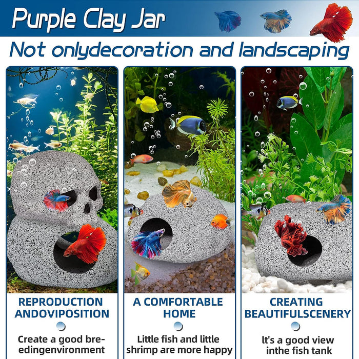 Betta Fish Tank Rock Cave Decor Aquarium Accessories, Medium
