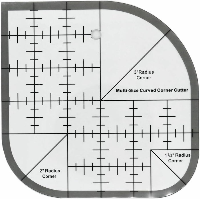 Quilting Ruler,Quilting Templates,Sewing Quilt Rulers,Acrylic Curved Corner Cutter,Precision Fabric Cutting Patchwork Tool for Quilting Sewing Craft DIY Projects,Black 6"x6"