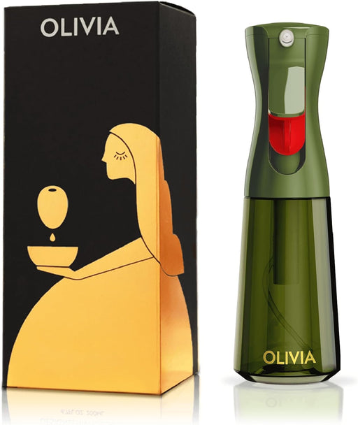 OLIVIA SIGNATURE Oil Sprayer for Cooking, 200ml Glass, Green/Gold