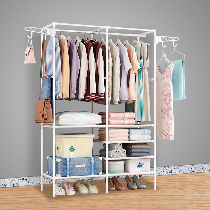 Freestanding Metal Garment and Shoe Rack
