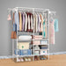Freestanding Metal Garment and Shoe Rack