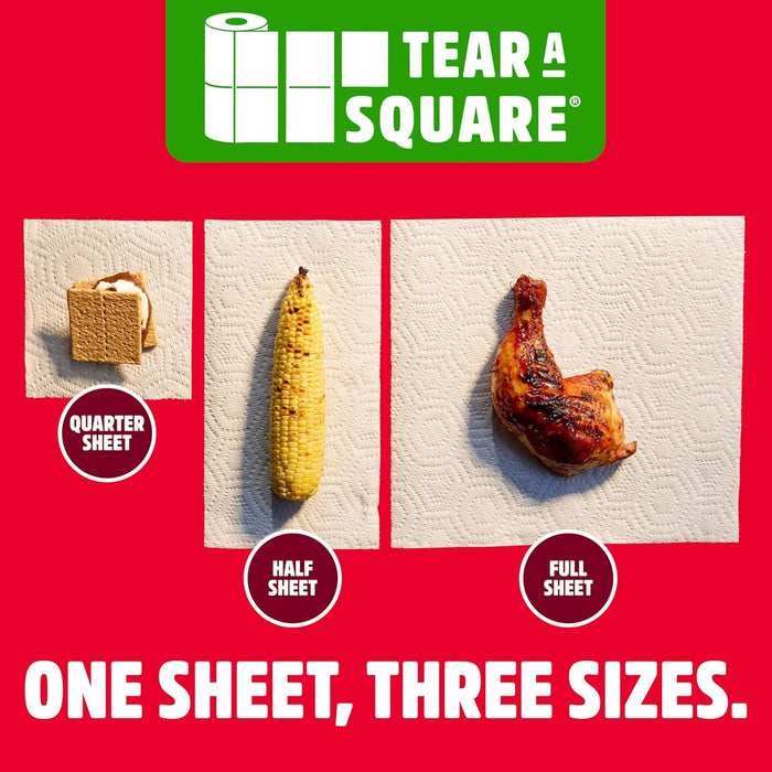 Tear-A-Square 3-Ply Paper Towels, 6 Double Rolls = 12 Regular Rolls