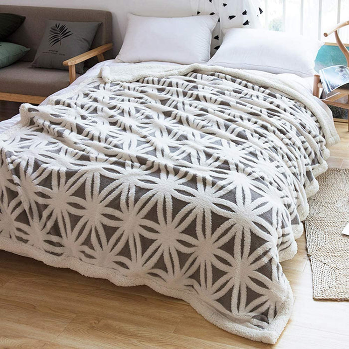 Sherpa Fleece Blanket Gifts for Mom Dad Cozy Soft Throw Blanket for Women Men Birthday Gifts Dual Sided Couch Sofa Bed Blanket (Grey,51x63)
