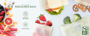 100% Compostable Food Storage Bags, Sandwich Size 150 Pack, Eco-Friendly Freezer Bags, Resealable, Heavy-Duty, Reusable, Leak Resistant, Off-White, Food Grade by
