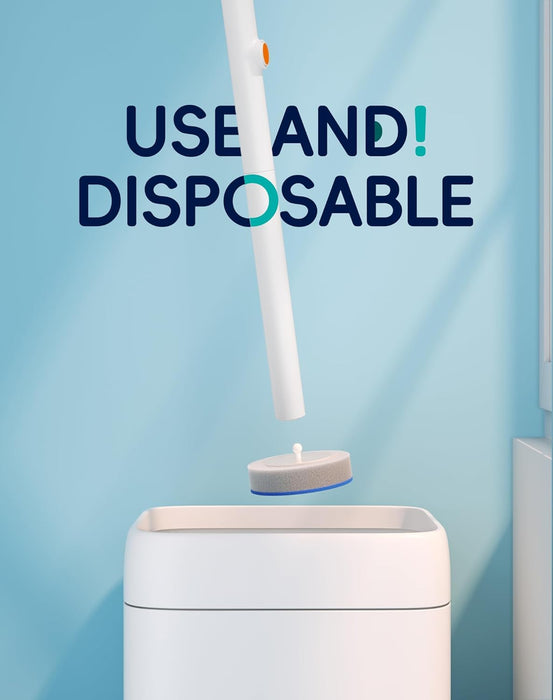Disposable Toilet Cleaning System - Toilet Brush Kit with 36 High-Performance Refills, Wall Mounted Toilet Brush and Holder for Deep Cleaning Bathroom (2 Toilet Brush+48 Refills)
