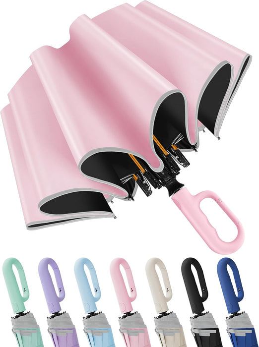 Travel Umbrella with UV Sun Protection, Large Rain Umbrellas
