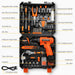 152 Piece Basic Tool Set, Portable Tool Box with 12V Cordless Drill, Home Repair Hand Tool Kit, General Household Drill 