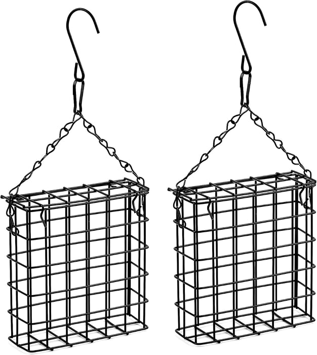 2Pcs Suet Bird Feeders, Outdoor Garden Cages for Outside Hanging