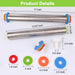 Adjustable Rolling Pin with Thickness Rings for Baking, Stainless Steel Designs Dough Roller Pins for Cookie Decorating 