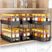 Pull Out Spice Rack Organizer for Cabinet, 3 Packs Slide Out Spice Racks Organizer, Spice Cabinet Organizers, Cabinet Si