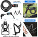 8 Pack Bicycle Accessories, Bike Light Set USB Rechargeable, 1 Bike Water Bottle Holder, Bicycle Bag and 1 Bike Aluminum