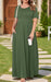Women Plus Size Maxi Dress Short Sleeve Round Neck Loose Fit A-Line