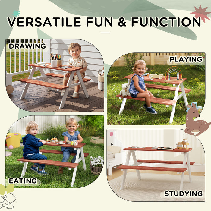 Wooden Kids Picnic Table and Bench Set