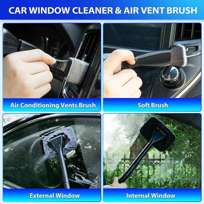 Car Cleaning Kit, Car Vacuum Kit, Gray Car Interior Detailing Kit with 8000PA High Power Vacuum, Including 7Pcs Detailin