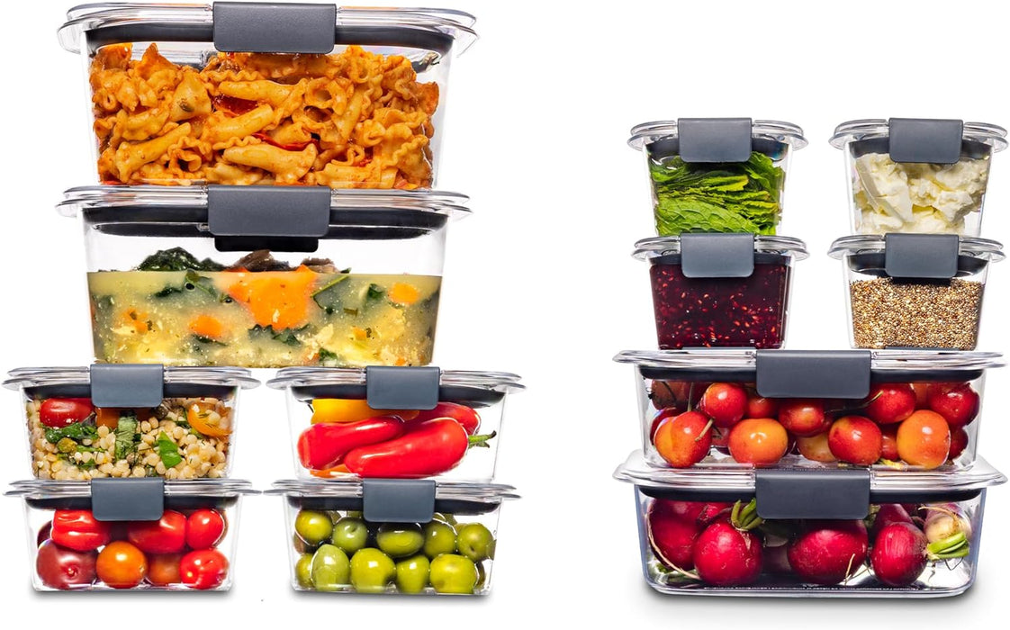Brilliance BPA-Free Food Storage Container Set with Airtight Lids, 5-Pack (3.2 Cup) - Perfect for Lunch, Meal Prep, and Leftovers
