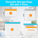 12 Pack Reusable Freezer Bags Dishwasher Safe, Leakproof Food Storage Bags, Silicone Bags for Food Storage Home Organiza