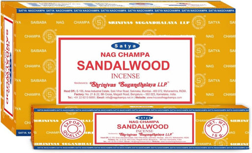 Sandalwood Incense Sticks – 12 Box Value Pack – Hand-Rolled in India – Calming & Earthy Aroma