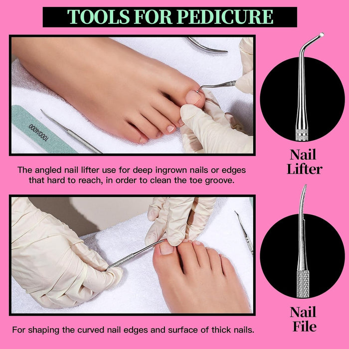 Nail Care Kit, Nail Files 100/180, Nail Buffer Block, Cuticle Nippers, Cuticle Trimmer, Cuticle Pusher, Nail Tools, Nail