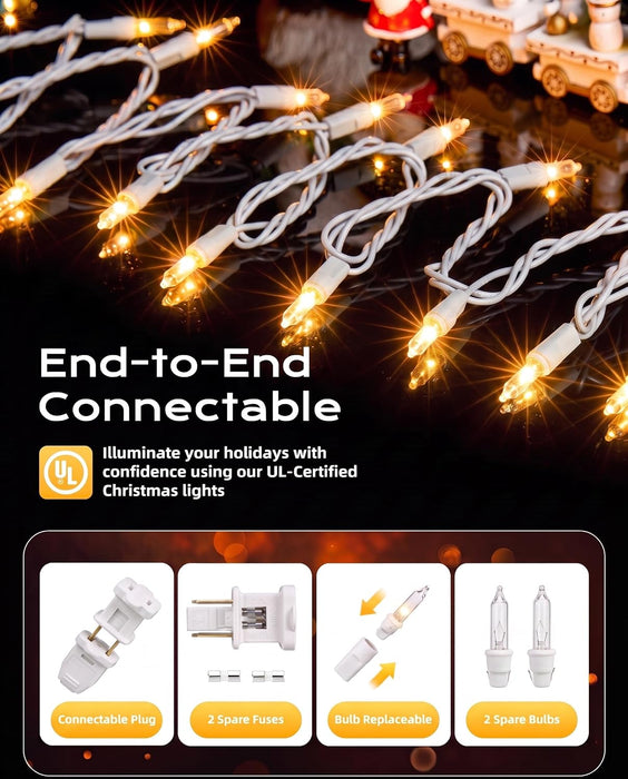 Christmas Lights Outdoor 100 Count 20Ft String Lights for Indoor