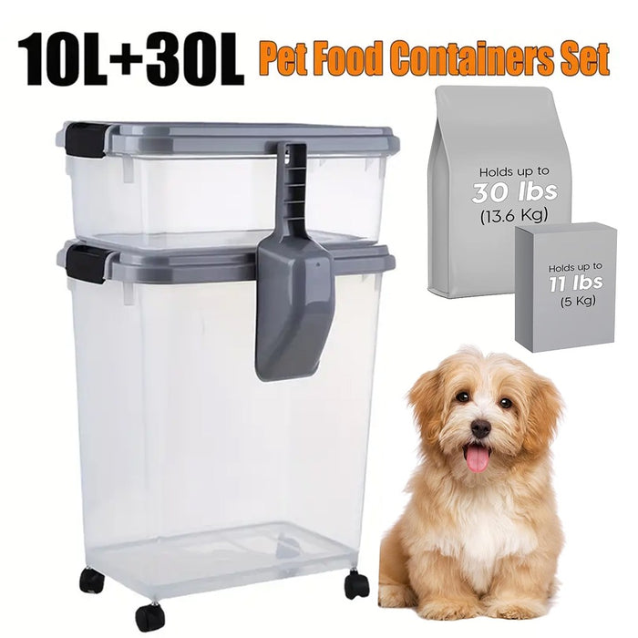 Airtight Rolling Pet Food Storage Container with Scoop