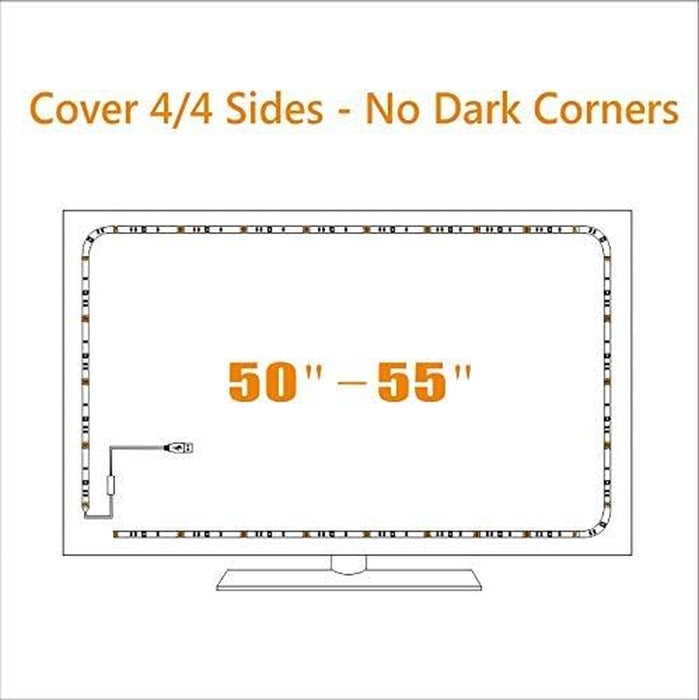 USB Powered RGB LED Strip Lights for 50 55 Inches TV Backlights Kit