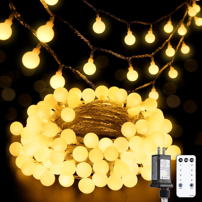 100 LED Globe String Lights Indoor Bedroom, 33ft Fairy Lights