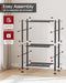3-Tier Metal Storage Shelves Adjustable Feet, 18"x12"x30", Black