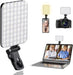 60 LED Portable Selfie Light Video Conference Lighting with Clip & Camera Tripod Adapter Rechargeable 2200mAh CRI 97+, 3 Light Modes for Phone iPhone Webcam Laptop Photo Makeup