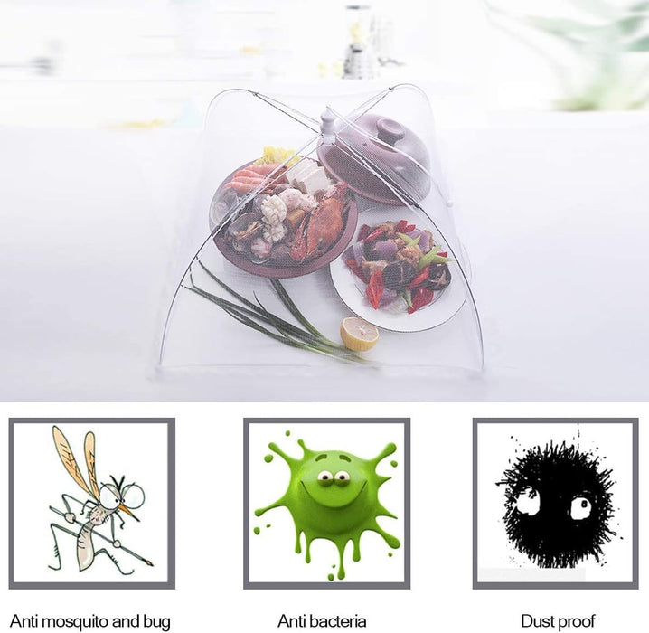 (6 Pack) Pop-Up Outside Picnic Mesh Food Covers Tent Umbrella for Outdoors and Camping Food Net Cover Keep Out Flies Mos