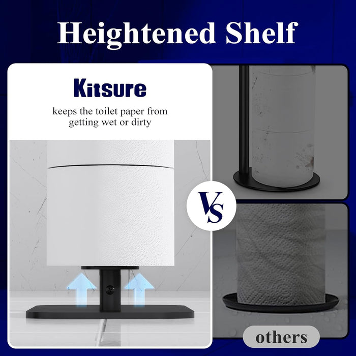 Metal Toilet Paper Holder Free Standing, Medium, Black