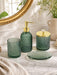 Glass Bathroom Accessories Set, Sage Green Bathroom Set, 4 Pcs