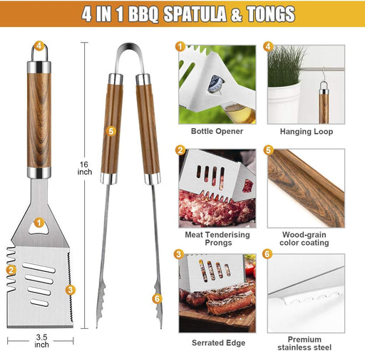 38Pcs BBQ Tools Grilling Accessories Set with Aluminum Case