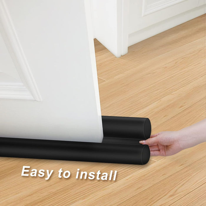 Under Door Draft Stopper for Bottom of Doors 38" Black