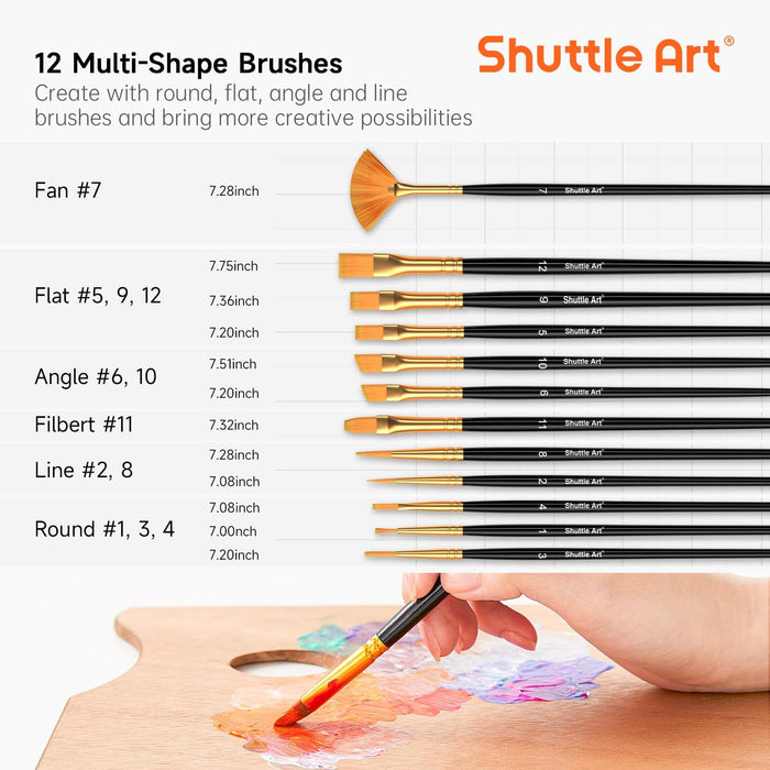 Acrylic Paint, 36 Colors Acrylic Paint Set with Brushes & Palette, 2oz/60ml Bottles, Rich Pigments Non-toxic for Artists Kids & Adults, Painting on Canvas Rocks Ceramic Wood