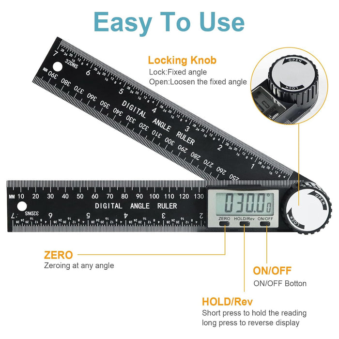 Digital Protractor Angle Finder, 7-Inch Angle Finder & Angle Measuring Tool